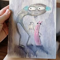 My project in Watercolour on Wood course. Character Design, and Watercolor Painting project by Анна Миронова - 03.29.2021