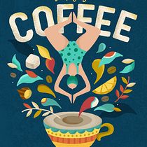 But first coffee. Graphic Design, Traditional illustration, and Digital Illustration project by Daniela Friedenthal - 03.29.2021