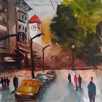 My project in Urban Landscapes in Watercolor course. Un projet de Aquarelle de Kisieva Olga - 21.04.2021