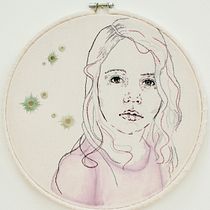My project in Creation of Embroidered Portraits course. Drawing, Embroider, and Watercolor Painting project by Sarah Faber - 04.10.2021