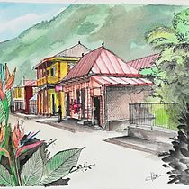 My project in Architectural Sketching with Watercolor and Ink course. Pintura em aquarela projeto de Gladys LOUIS - 01.04.2021