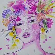 Corona de Flores. Fine Arts, Botanical Illustration, Ink Illustration, Naturalistic Illustration, Watercolor Painting, and Color Theor project by Yuly Gutierrez Daza - 03.31.2021
