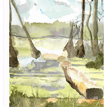 My project in  Natural Landscapes in Watercolor course. Een project van Aquarelschilderen van Yves Roblin - 01.04.2021