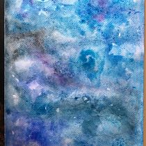 My galaxy, I wanted to be a simple background for slide presentations. Un progetto di Pittura ad acquerello di Raquel Pereira - 01.04.2021