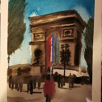Mi Proyecto del curso: Paisajes urbanos en acuarela ( A Parisian Scene). Un progetto di Belle arti di Yousef Omar - 01.04.2021