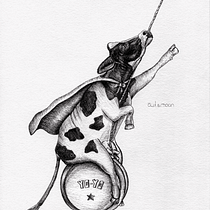 Super Cow, going up & down! Ein Projekt aus dem Bereich Kreativität, Zeichnung, Artistische Zeichnung und Illustration mit Tinte von María Martinez Pardo - 02.04.2021
