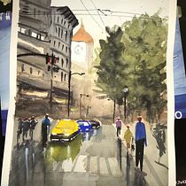 Mi Proyecto del curso: Paisajes urbanos en acuarela. Un progetto di Street Art di Florencia Pigni - 02.04.2021