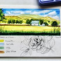 Mi Proyecto del curso: Cuaderno de viaje en acuarela. Paisaje de Asturias. Watercolor Painting project by Trini - 04.03.2021