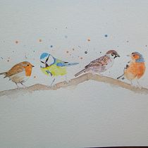 My project in Artistic Watercolor Techniques for Illustrating Birds course. Projekt z dziedziny Malowanie akwarelą użytkownika fieldsearch1 - 03.04.2021