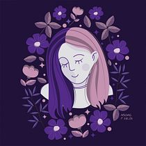 Mi Proyecto del curso: Retrato ilustrado con elementos botánicos. Un progetto di Illustrazione digitale di Abigail Pérez Mejía - 03.04.2021