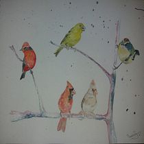 Mi Proyecto del curso: Acuarela artística para ilustración de aves, aves de Argentina. Projekt z dziedziny  Sztuki piękne użytkownika csalinas07 - 04.04.2021