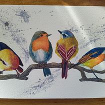 Mi Proyecto del curso: Acuarela artística para ilustración de aves. Projekt z dziedziny Malowanie akwarelą użytkownika Paula Hermosilla Sobarzo - 04.04.2021