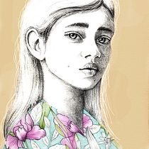 Mi Proyecto del curso: Retrato con lápiz, técnicas de color y Photoshop Ein Projekt aus dem Bereich Bleistiftzeichnung, Porträtzeichnung, Traditionelle Illustration und Aquarellmalerei von Karla Medina - 04.04.2021