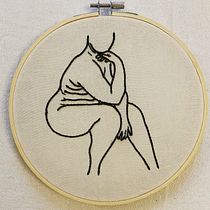 My project in Embroidered Linear Portrait course. Bordado projeto de Ama Warnock - 05.04.2021