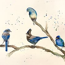 My project in Artistic Watercolor Techniques for Illustrating Birds course. Projekt z dziedziny Malowanie akwarelą użytkownika Connie Berry - 05.04.2021