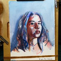 Mon projet du cours : Portrait artistique à l’aquarelle. Watercolor Painting, and Portrait Drawing project by andrea_nail - 04.05.2021