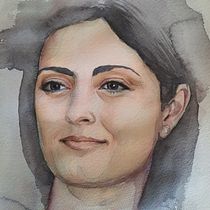 Meu projeto do curso: Retrato artístico em aquarela. Fine Arts, Artistic Drawing, Portrait Drawing, Realistic Drawing, Painting, and Watercolor Painting project by Adelaide Aquarelas - 04.07.2021