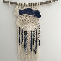 White and blue : inspired by Portuguese tiles. . Macramé, Accessor, Design, Arts, Crafts, Interior Design, Decoration, and Fiber Arts project by Iryna - 04.06.2021