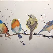 My project in Artistic Watercolor Techniques for Illustrating Birds course. Watercolor Painting project by Daniele Mead - 04.07.2021