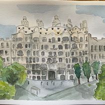 Mi Proyecto del curso: Dibujo arquitectónico con acuarela y tinta. Street Art, Fine Arts, and Sketchbook project by Bárbara Goenaga - 04.07.2021