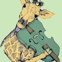 La girafe violoniste : Illustration surréaliste aux feutres Ein Projekt aus dem Bereich Traditionelle Illustration von Anne-Marie FOURNIER - 07.04.2021