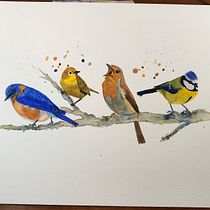 My project in Artistic Watercolor Techniques for Illustrating Birds course. Traditional illustration, Watercolor Painting, Realistic Drawing, and Naturalistic Illustration project by Trudy - 04.08.2021