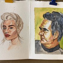 My project in  Watercolor Portrait Sketchbook course. Sketchbook, Painting, Watercolor Painting, and Portrait Drawing project by zgaalka - 04.09.2021