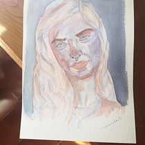 Retrato mujer acuarela. Watercolor Painting project by paulabelenda - 04.10.2021