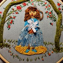 Mi Proyecto del curso: Introducción al bordado en relieve :.."NIÑA EN EL UMBRAL". Projekt z dziedziny  Haft użytkownika Angelika Villalta Soto - 11.04.2021