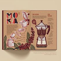 Ilustração informativa: Pôster sobre a cafeteira MOKA - Renato STEGUN Ein Projekt aus dem Bereich Traditionelle Illustration und Infografik von Renato Stegun - 11.04.2021
