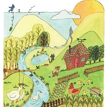 Eu quero uma casa no campo (2021). Traditional illustration, Children's Illustration, Painting, Watercolor Painting, Gouache Painting, and Fine Arts project by Ana Carolina Diniz - 04.09.2021