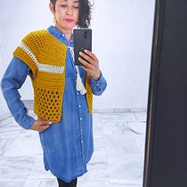 Chaleco tejido en casasol xl y bolero canela . Un progetto di Fiber Art di Silvina Veras romero - 13.04.2021