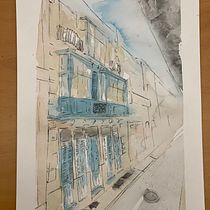 My project in Architectural Sketching with Watercolor and Ink course. Watercolor Painting project by Celine Xuereb - 04.13.2021