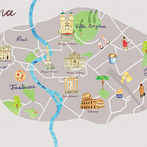 Mi Proyecto del curso: Creación de mapas ilustrados: ROMA. Un proyecto de Ilustración tradicional de alejandracienfuegosd - 14.04.2021