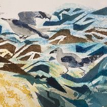 My project in Illustrating Nature: A Creative Exploration course - Gull Taking Flight Off the Reef. Watercolor Painting project by Suzanne Nemeroff - 04.14.2021