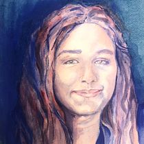 My project in Artistic Portrait with Watercolors course. Artistic Drawing, and Watercolor Painting project by Mira Staszowski - 04.14.2021