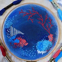 Mon projet du cours : Techniques élémentaires de broderie et d’aquarelle. Embroider, Acr, and lic Painting project by Laetitia Morabito Rey - 04.15.2021