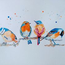 My project in Artistic Watercolor Techniques for Illustrating Birds course. Watercolor Painting project by Anne - 04.15.2021