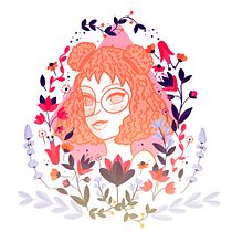 Mi Proyecto del curso: Retrato ilustrado con elementos botánicos. Un progetto di Disegno digitale di Roselly King - 05.04.2021
