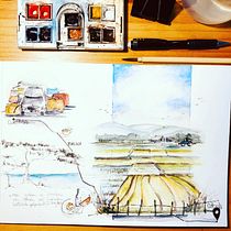 Meu projeto do curso: Caderno de viagem em aquarela. Architecture, and Drawing project by Maristela Comparsi - 04.20.2021