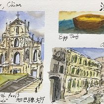 Travel Illustration Project: Images from Macau, Puerto Rico. Traditional illustration, Watercolor Painting, Architectural Illustration, and Sketchbook project by kurthagedorn - 04.01.2021