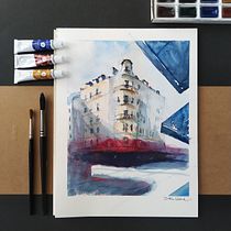 Architectural Sketching with Watercolor and Ink. Pintura em aquarela projeto de dominika_rau - 31.03.2021