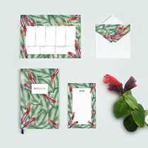 Botanical Illustration stationery set. Ilustração botânica, e Pintura em aquarela projeto de Lana - 16.04.2021
