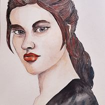 My project in Watercolor Portrait from a Photo course. Acr, and lic Painting project by artbypatricia - 04.17.2021