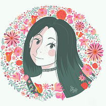 Mi Proyecto del curso: Retrato ilustrado con elementos botánicos. Un progetto di Illustrazione botanica e Illustrazione digitale di Marina Román - 16.04.2021