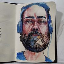 Meu projeto do curso: Caderno de retratos em aquarela. Traditional illustration project by Aurélio Rauber - 04.18.2021