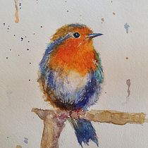 Mi Proyecto del curso: Acuarela artística para ilustración de aves. Traditional illustration, and Naturalistic Illustration project by b.espinoza.castro - 04.21.2021