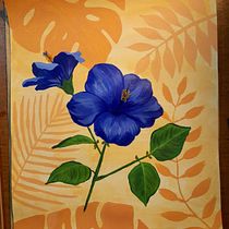 Mi Proyecto: flor hibisco. Creativit, Acr, and lic Painting project by Leticia Bessel - 04.18.2021