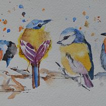 My project in Artistic Watercolor Techniques for Illustrating Birds course. Traditional illustration, Watercolor Painting, Realistic Drawing, and Naturalistic Illustration project by Brit Holin - 04.18.2021