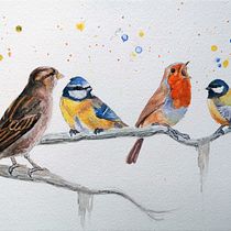 My project in Artistic Watercolor Techniques for Illustrating Birds course. Watercolor Painting project by sonja23 - 04.20.2021
